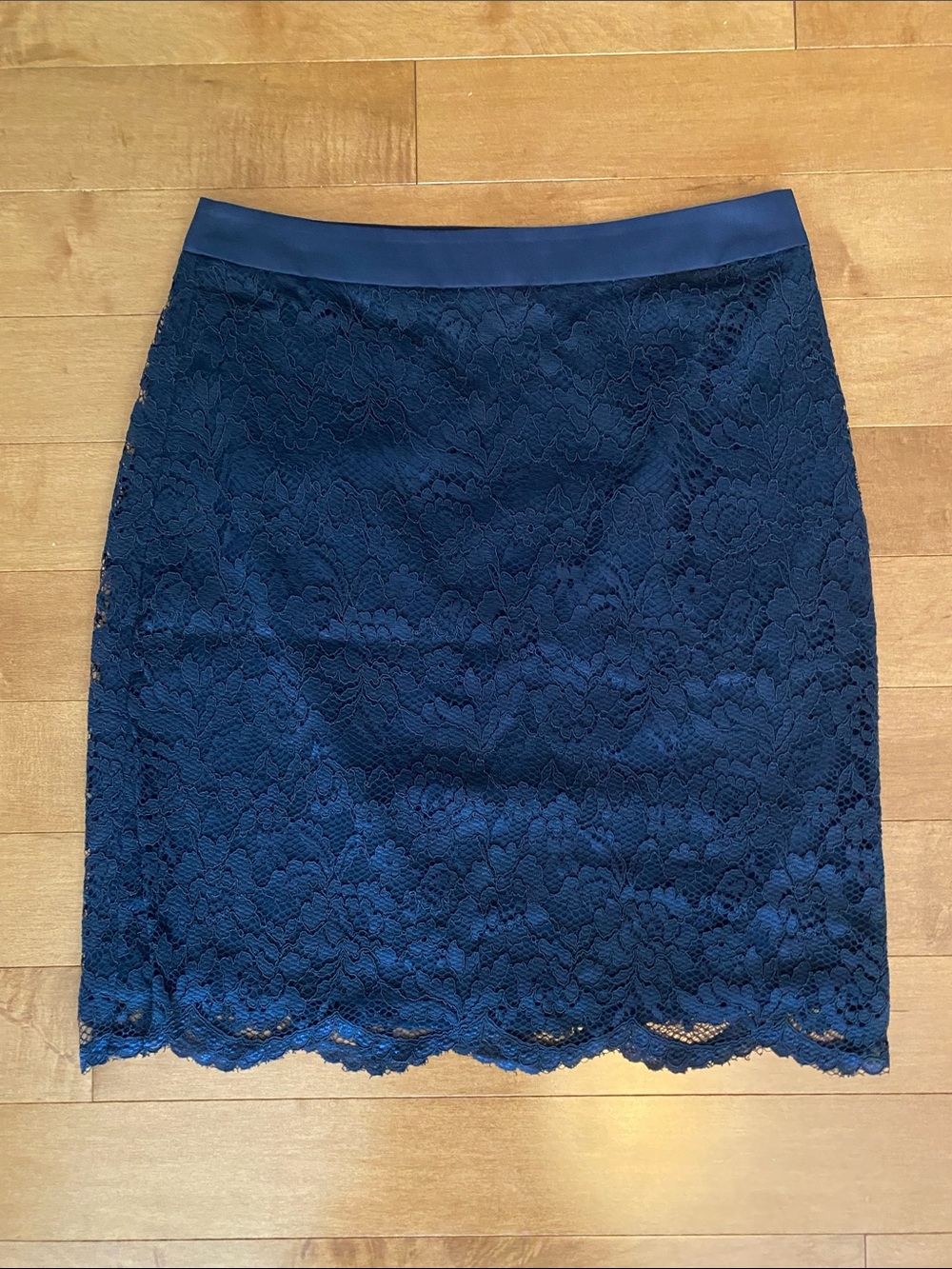 The Limited Navy Lace Pencil Skirt